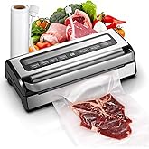 AOBOSI Vacuum Sealer Machine with Built-in Cutter and Storage Box, 95Kpa Automatic Food Sealer, Adjustable Pressure & Time, I