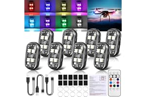 SUACOPZAR 2025 Upgraded 4LEDs 8PCS Wireless LED Lights for Car, Halloween High Brightness Strobe Light with Remote Control, 2 in 1 Type-C Recharge 8 Colors IP65 Waterproof Anti-Collision Wireless Strobe Lights