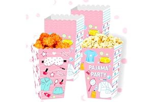 LaVenty Pajama Party Popcorn Boxes Sleepoever Party Treat Box Slumber Favor Bags Boxes