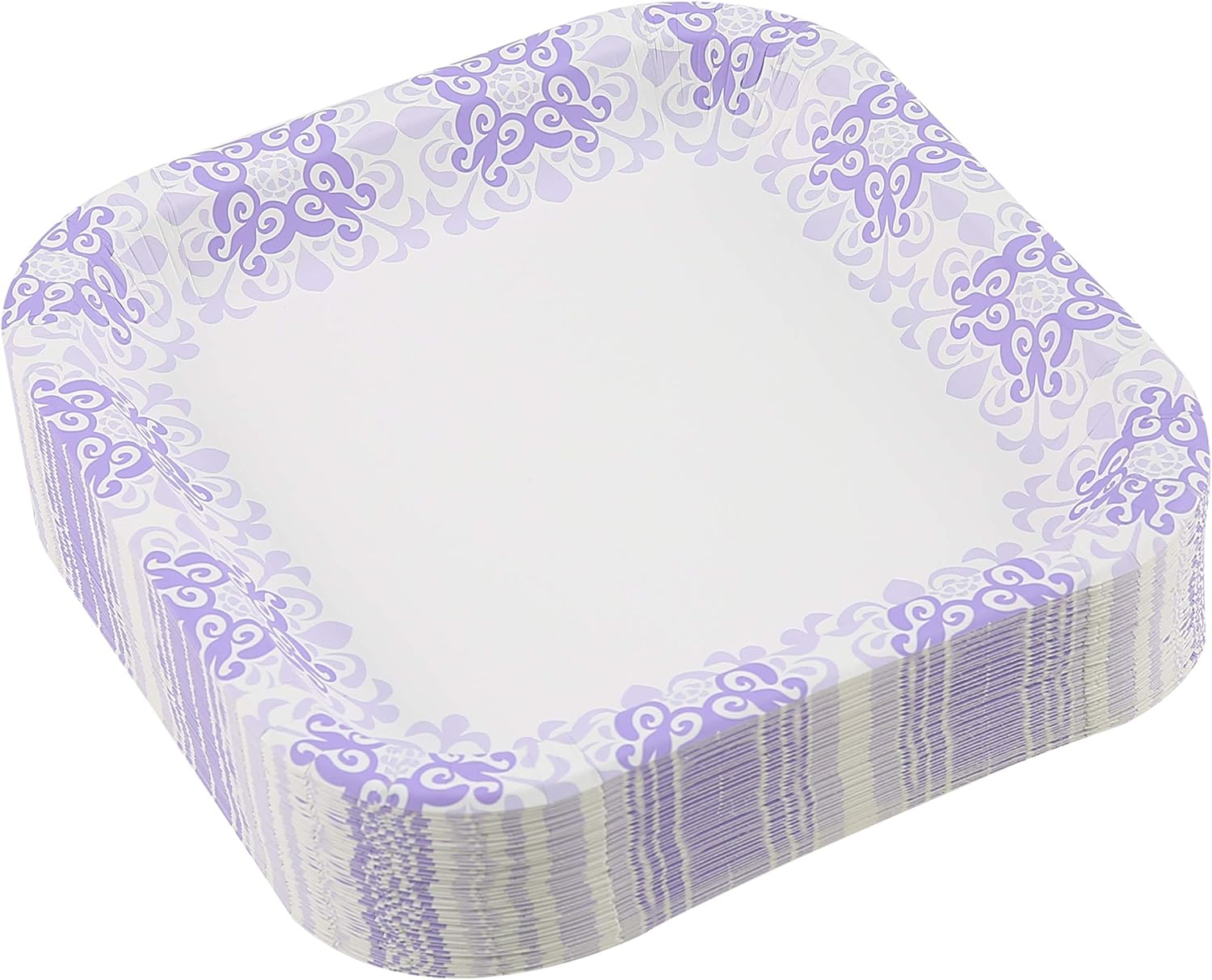 Glad Square Disposable Paper Plates for All Occasions | Soak Proof, Cut Proof, Microwaveable Heavy Duty Disposable Plates |50 Count Bulk Paper Plates | Size : 8.5: Health & Personal Care