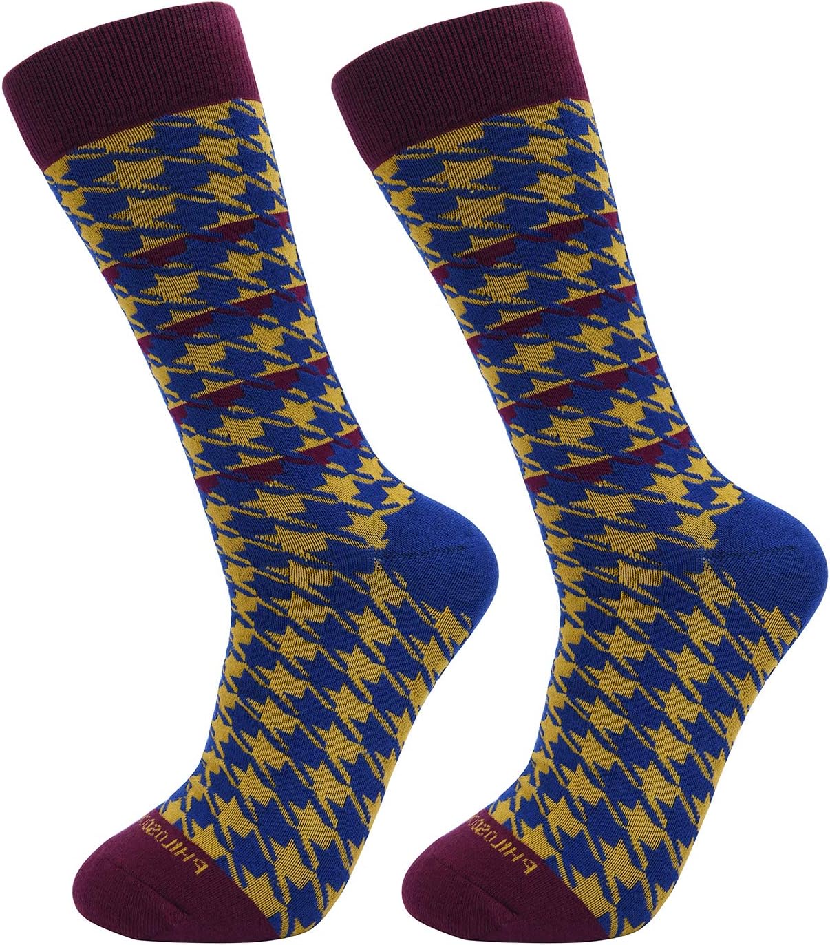 Cool Houndstooth Socks - Colorful Houndstooth Socks - Crazy Socks, PHILOSOCKPHY's Colorful Dress Socks