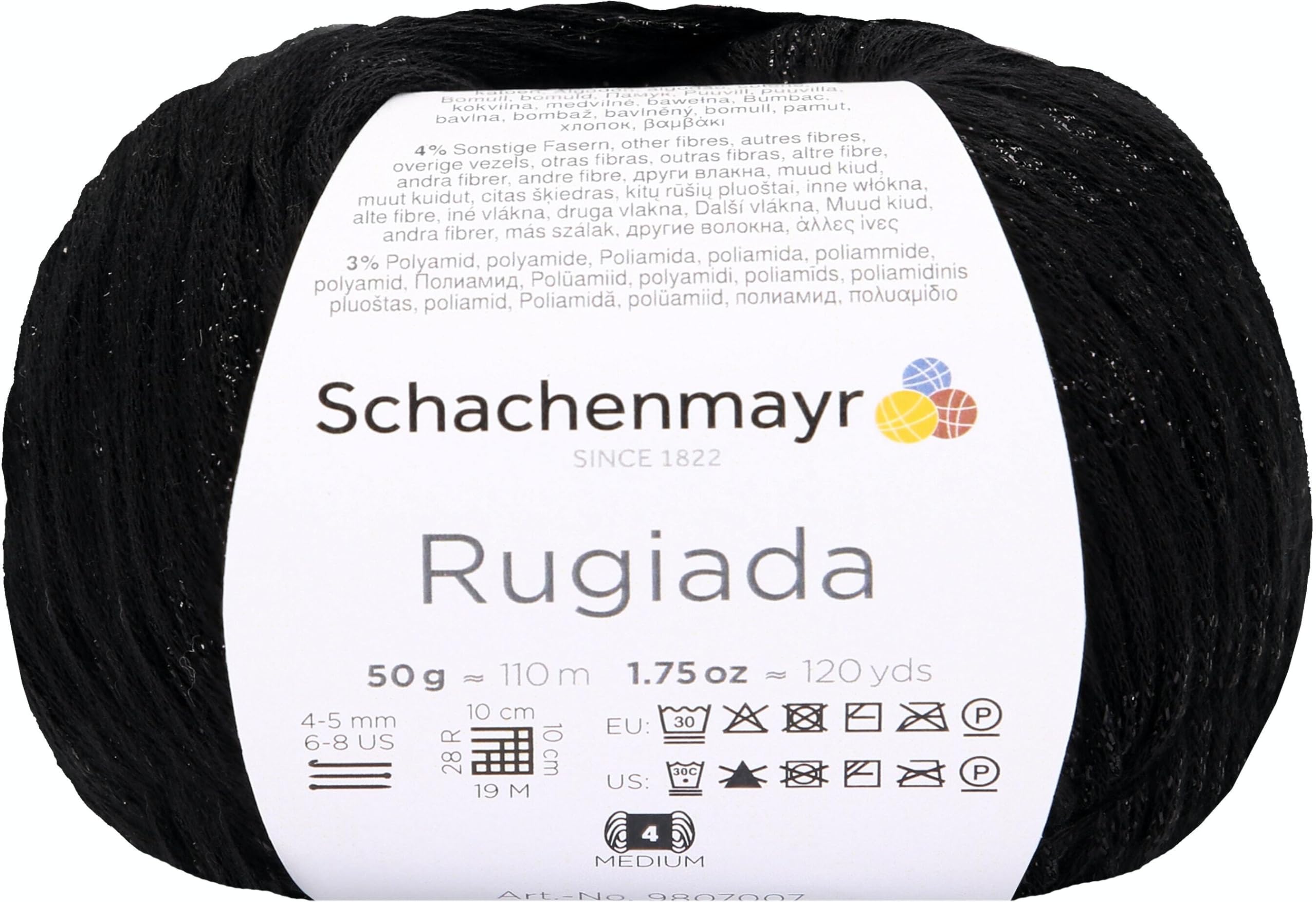 Schachenmayr Rugiada, 50 g Black Hand Knitting Yarn