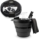 SIMPLEMADE Collapsible Bucket Cleaning Set - Includes 2 Foldable Buckets, Spray Bottle, Rag, Scrubbing Brush and Sponge - Holds Up to 10 liters, Easy Storage, All-Purpose Cleaning Solution