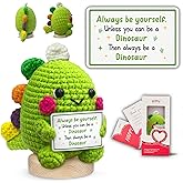 GOSSBY Handmade Positive Dinosaur Crochet - Inspirational Gift for Women - Always Be Yourself - Christmas, Birthday, Encouragement, Emotional Positive Energy Gift for Coworker, Sister, Friend, Teacher