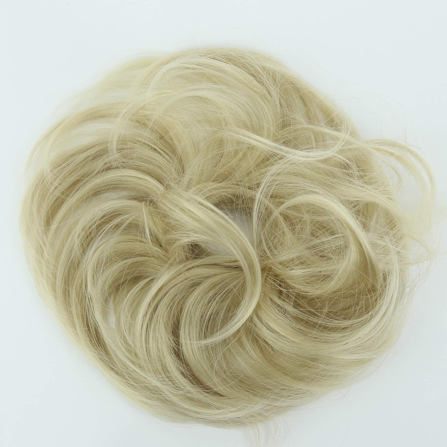 CAISHA Synthetic Fiber Hairpiece Scrunchie Scrunchy Updo Slightly Wavy Light Blonde Mix G14B, light blonde mix #25T613 G14B - Image 5
