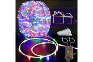 KNONEW 100ft Rope Lights Indoor,300LED String Lights Outdoor Waterproof 8 Modes Clear Tube Lights for Outside,Bedroom,Wedding,Camping,Garden,Patio,Christmas,Tree,Holiday Decoration(Multicolor