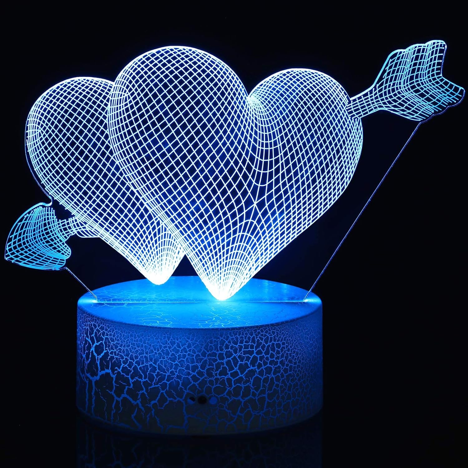3D Love Cupid Lamp, Romantic Love Illusion Light 16 Colors