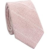 BELLUNO 2.5 inch Skinny Ties for Men, Solid Cotton Linen Neckties