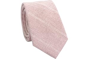 BELLUNO 2.5 inch Skinny Ties for Men, Solid Cotton Linen Neckties