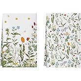 XCHI Wildflowers Leaves Spring Kitchen Towels Dish Towels 18x26 Inch Home Kitchen Decorations Hand Towels Set of 2 Drying Dishcloth