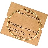 JoycuFF Friendship Morse Code Bracelets Inspirational Gifts For Best Friends Women Mother Aunt Sister Mothers Day Birthday Christmas Stianless Steel Jewelry