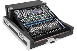 Sound Town ATA Plywood Mixer Case with Interior Foam Protection, Doghouse and Caster wheels for Allen & Heath QU-16 Mixer Console (STRC-QU16DH)