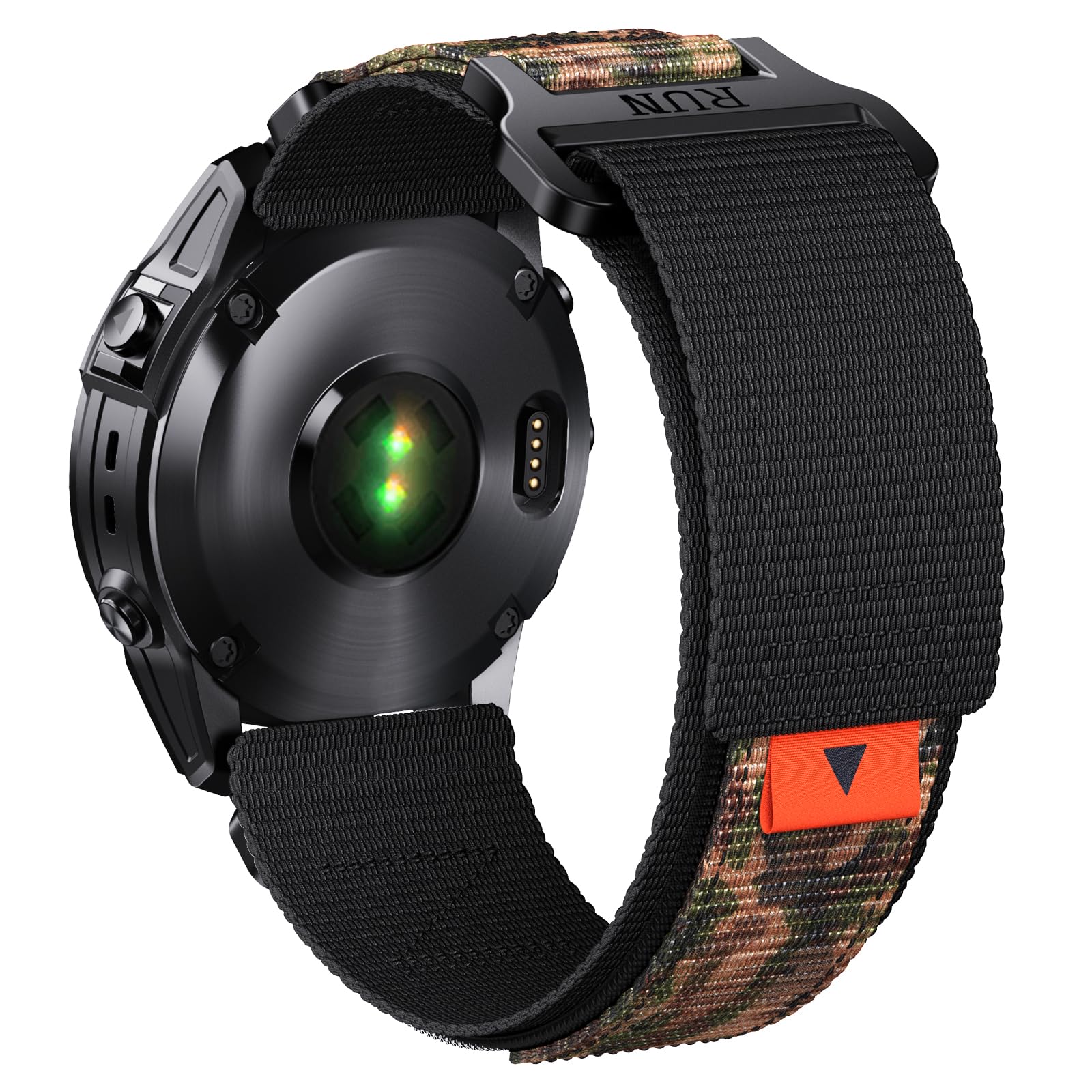 NotoCity Watch Strap Nylon Compatible with Garmin Fenix 6 pro, 22mm Quickfit Watch Band for Garmin Fenix 7/5/5 Plus, Forerunner 935/945/955/745 with Replacement Woven Loop Band(Balck/Camo)
