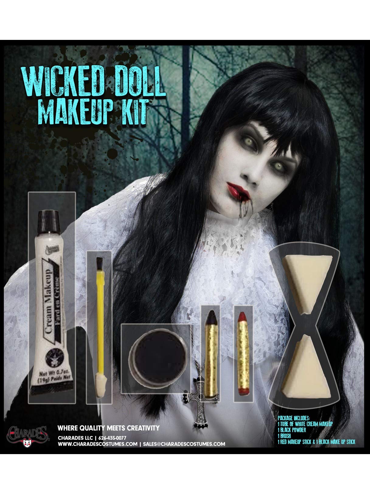Charades Adult Wicked Doll Makeup Kit