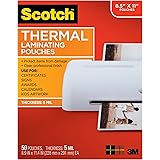 Scotch Thermal Laminating Pouches, 5 Mil Thick for Extra Protection, 8.9 x 11.4-Inches, 5 mil thick, 50-Pack (TP5854-50)