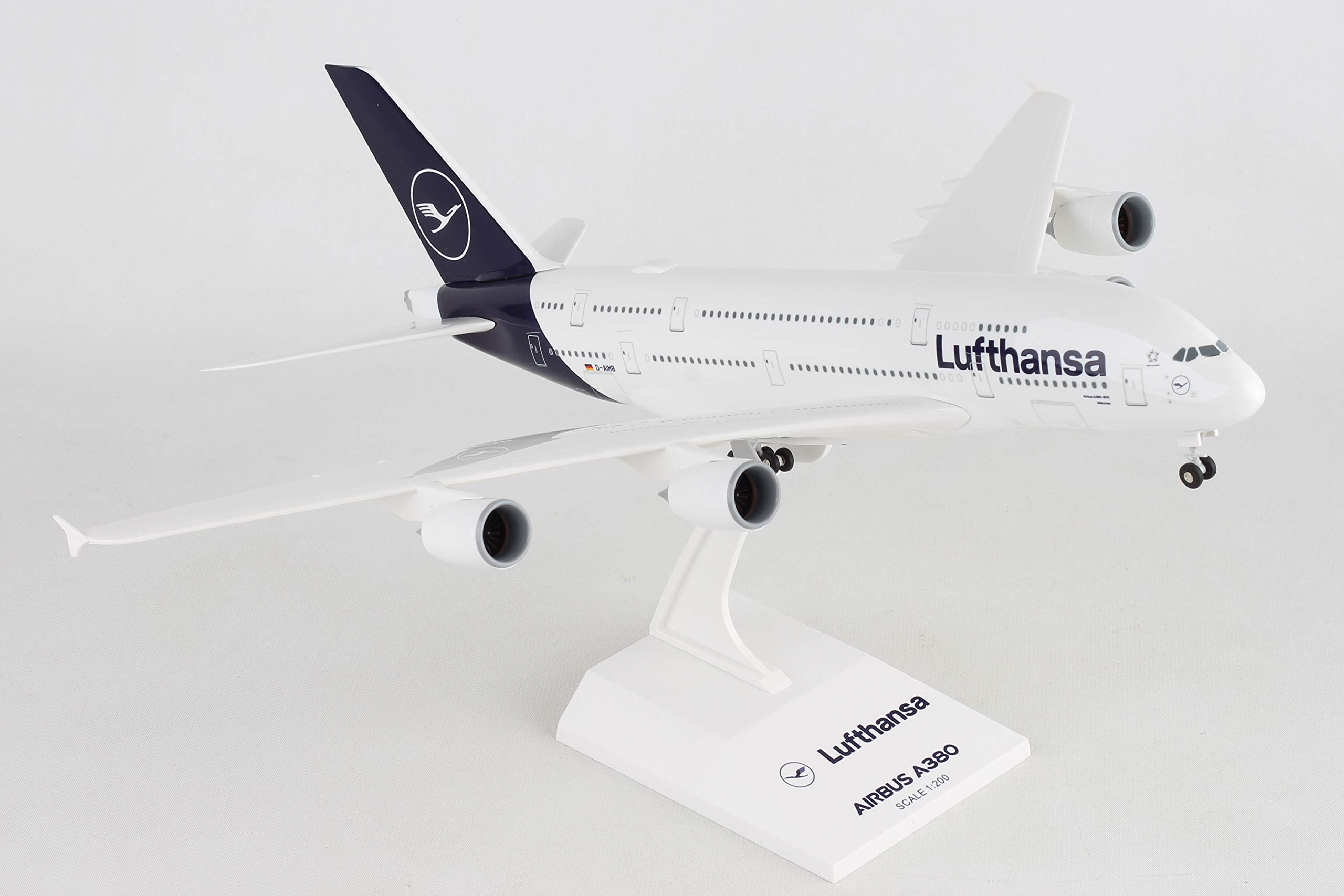 Photo 1 of Skymarks Lufthansa Airbus A380 1/200 Collectible Scale Model with Landing Gear & Display Stand – Officially Licensed Collectible in New Livery for Ages 14+
