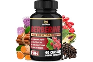 BMVINVOL Berberine with Ceylon Cinnamon, Turmeric, Milk Thistle, Artichoke, Black Pepper - 60 Count - Pack of 1