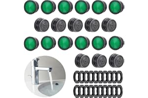 Amabro Faucet Aerators, Insert Flow Restrictor Filter with Washer Water Saving Sink Aerator Replacement Parts for Bathroom or Kitchen, Fit for Internal/External Thread Faucet Aerators, 4.75 GPM(20pcs)