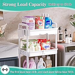SUNALLY 4 Tier Rolling Utility Cart with