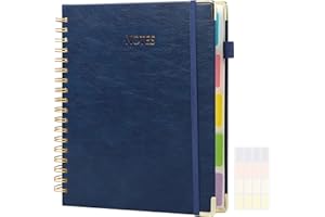 B5 Spiral Notebook, with Detachable Dividers and Labels, 300 Pages 5 Subject Notebook, Notebooks for Work, Study And Note-Tak