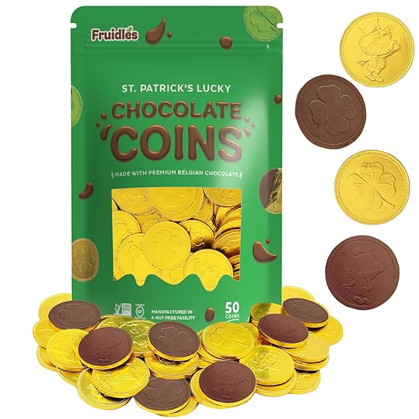 ST. PATRICK’S DAY 50 CHOCOLATE COINS LUCKY GOLD...
