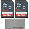 SanDisk 16GB Class 10 SDHC Memory Cards 4-Pack Bundle With Microfiber Cloth - Ultra UHS-I Speed