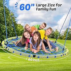 Trekassy 60" Large Spider Web Saucer Tree Swing for