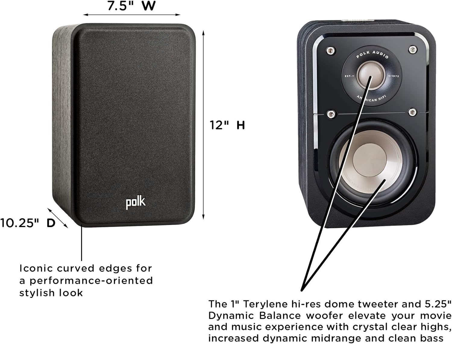 polk s15 dimensions