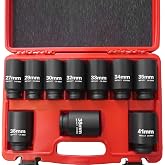 TONYNOL 1/2" Drive Deep Impact Socket Set,10 PCS,Metric (27mm to 41mm) | 6-Point,Cr-Mo Steel,Heavy Duty Impact Socket Set,With a Storage Case