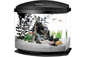 Aqueon LED Minibow Aquarium Starter Kit with LED Lighting, 1 Gallon, Black