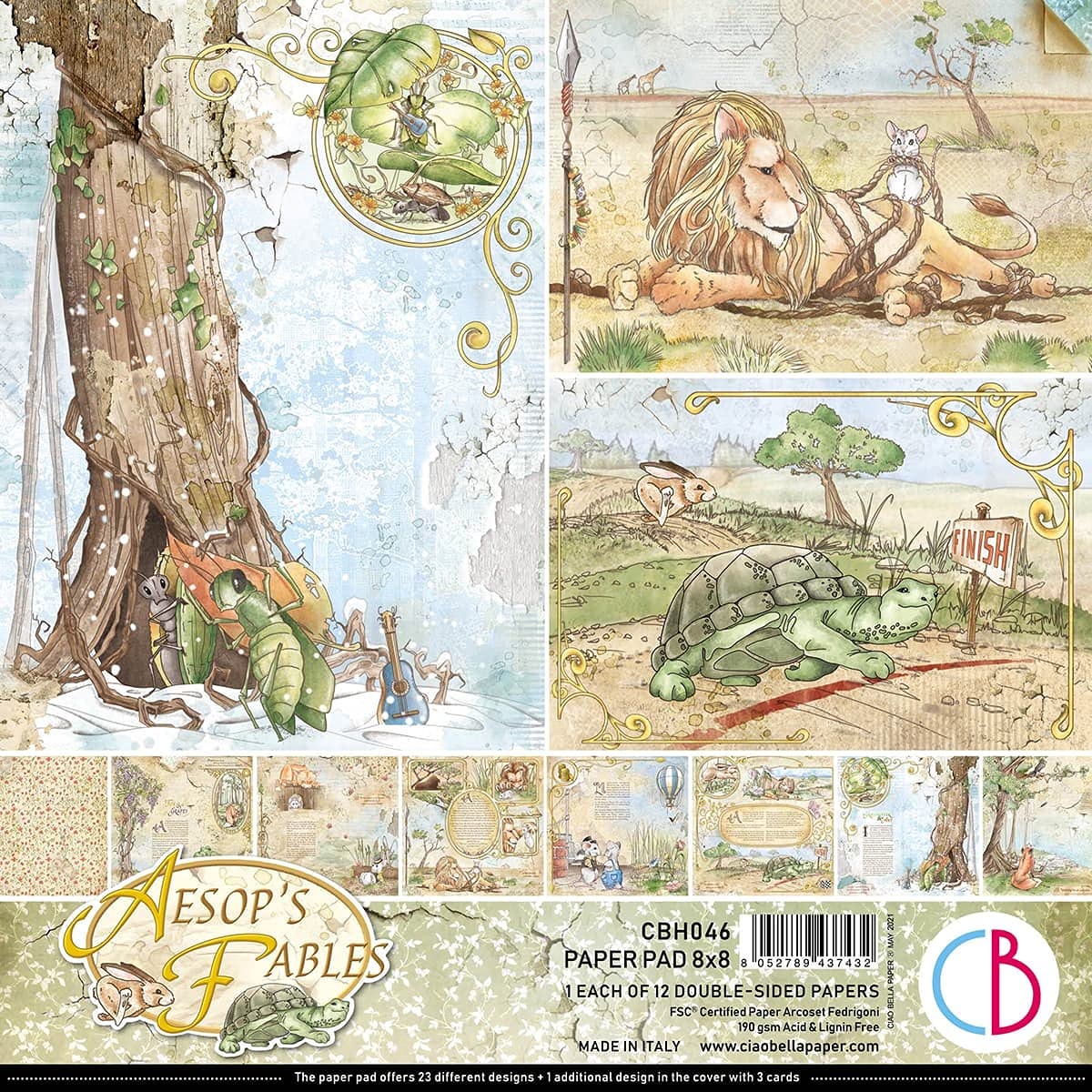 Ciao Bella Aesop's Fables Paper Pad 8"x8"