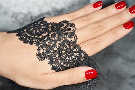 Full Drei (3) Meter lang Ultra feine Hohe Qualität Französischer Stil Schwarz Bestickt Spitzenbesatz Band ca. 6,00 cm Breite 