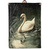 Elegant Swan Theme Blanket Gifts for Women Girls, Soft Warm Lightweight Flannel Throw Blankets for Living Room Home Sofa Travel Decor 50" x 60"