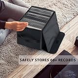 UENTIP 7 inch Vinyl Record Storage Box Black Stackable Collapsible Holds 60 view 5
