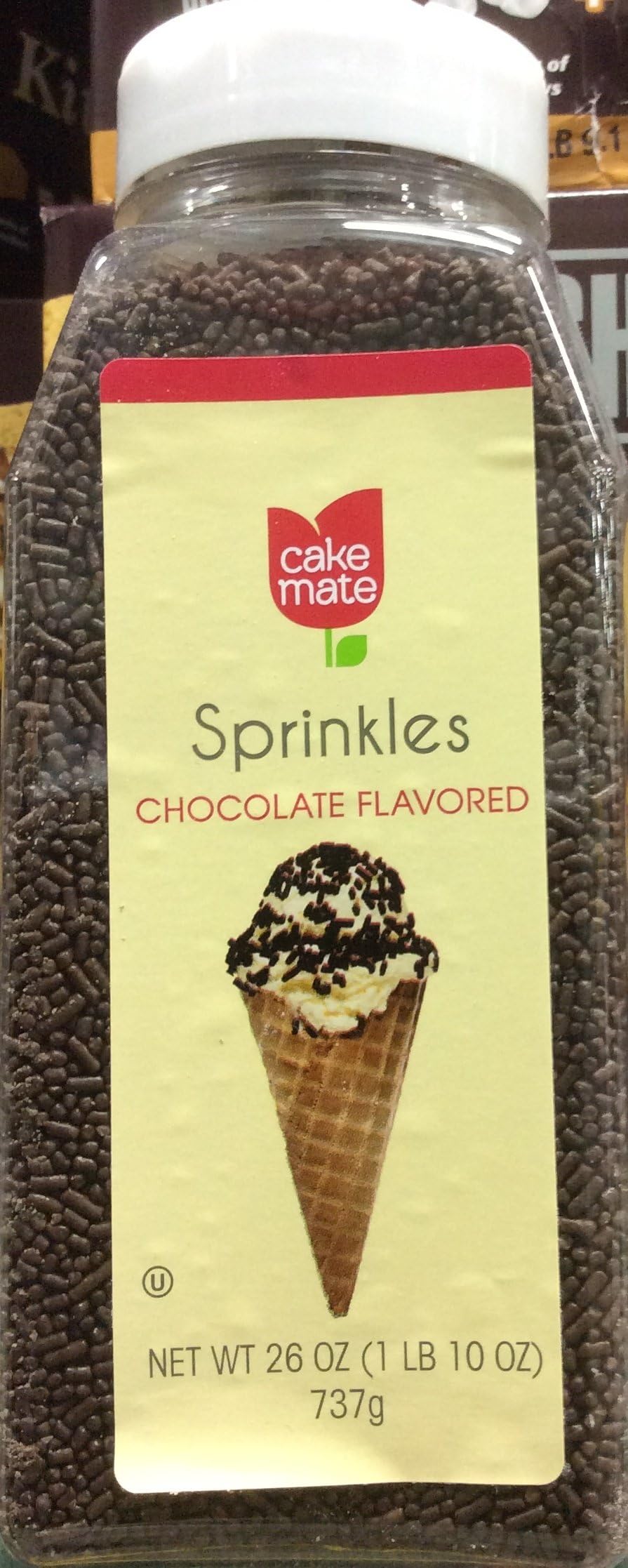 Cake Mate Sprinkles Chocolate Flavored 26 Ounce (Pack of 2)