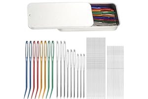 47pcs Knitting Tools Set, 30 Yarn Snag Repair Needles (15 Short +15 Long) 9 Large Eye & 8 Bent Tapestry Needles with Storage 
