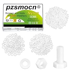 Pzsmocn 300 Pieces/100 Sets M4*10 mm Plastic White