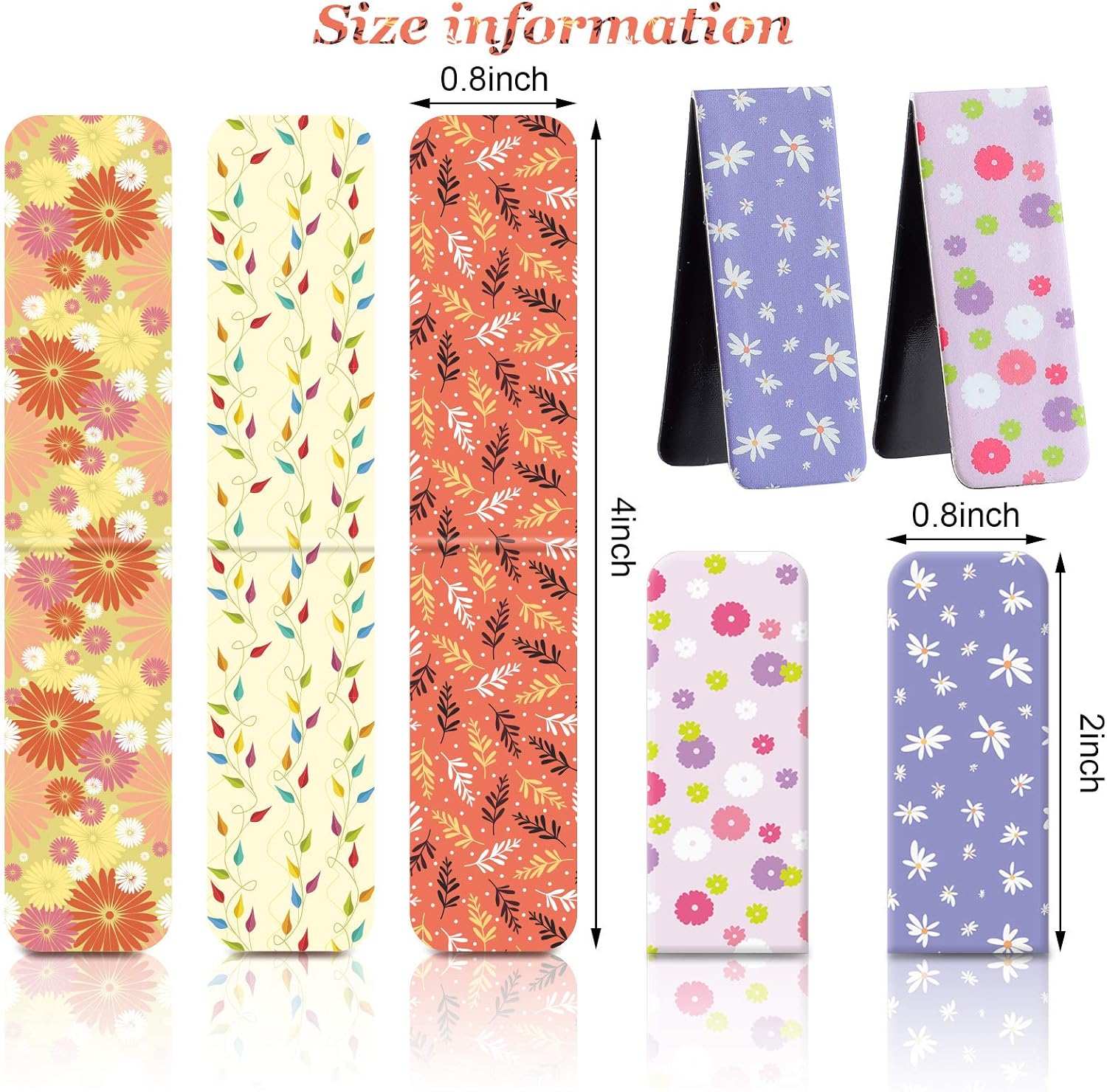 Magnetic floral bookmarks planner 