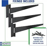 IRONTITE 3 Pack Black 400mm T Hinges for Wooden Gates Shed Doors Heavy Duty view 2