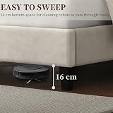Yaheetech 5ft King Bed Frame Upholstered Platform Beige Velvet view 8