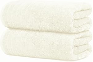 Tens Towels Large Bath Sheets, 100% Cotton, 35x70 inches Extra Large Bath Towel Sheets, Lighter Weight, Quicker to Dry, Super Absorbent, Oversized Bath Towels (Cream)