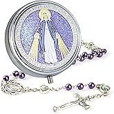 SUTANALE 6mm Pearl Rosary Beads for Women - Catholic Holy Baptism Necklace with Virgin Mary Gift Box & Miraculous Medal | First Communion & Confirmation Gift