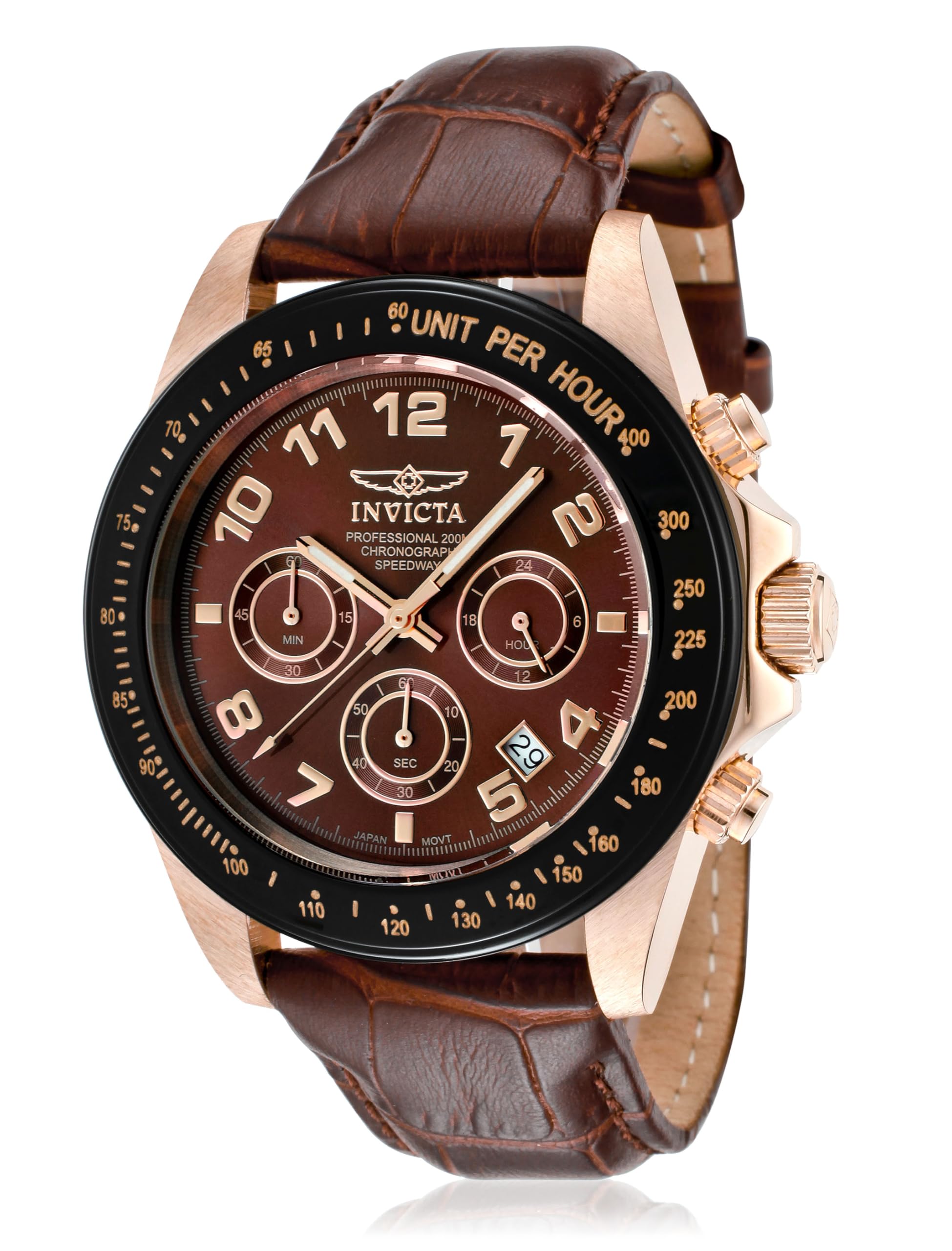 Invicta Speedway 10712 Men's Watch - Waterproof - Analogue - Quartz Movement - stainless steel with brown dial - 43mm