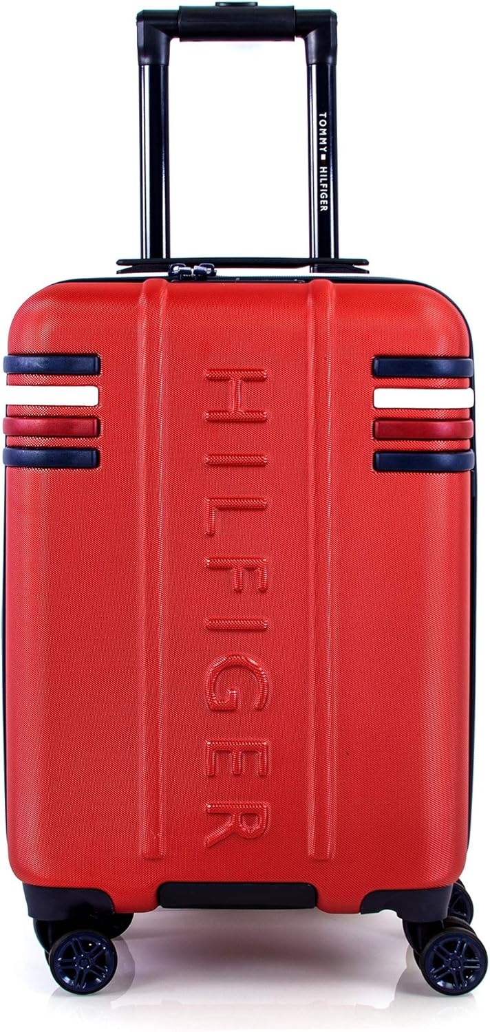 Luggage Red Tommy Hilfiger 20 Expandable Hardside Luggage with TSA Lock