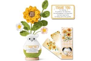 MAYICIVO Thank You Gifts for Women, Handmade Emotional Support Crochet Plush Handmade Positive Crochet Sunflower, Thank You Teacher Appreciation Gifts for Women Coworker Boss Mom Friend Christmas Birthday Gift