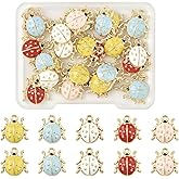 MakemadeDIY 24Pcs Assorted Ladybug Animal Enamel Pendants Charms Red Cute Ladybird Charms for Jewelry Bracelets Necklaces Earrings Keychain Making DIY Craft Gift