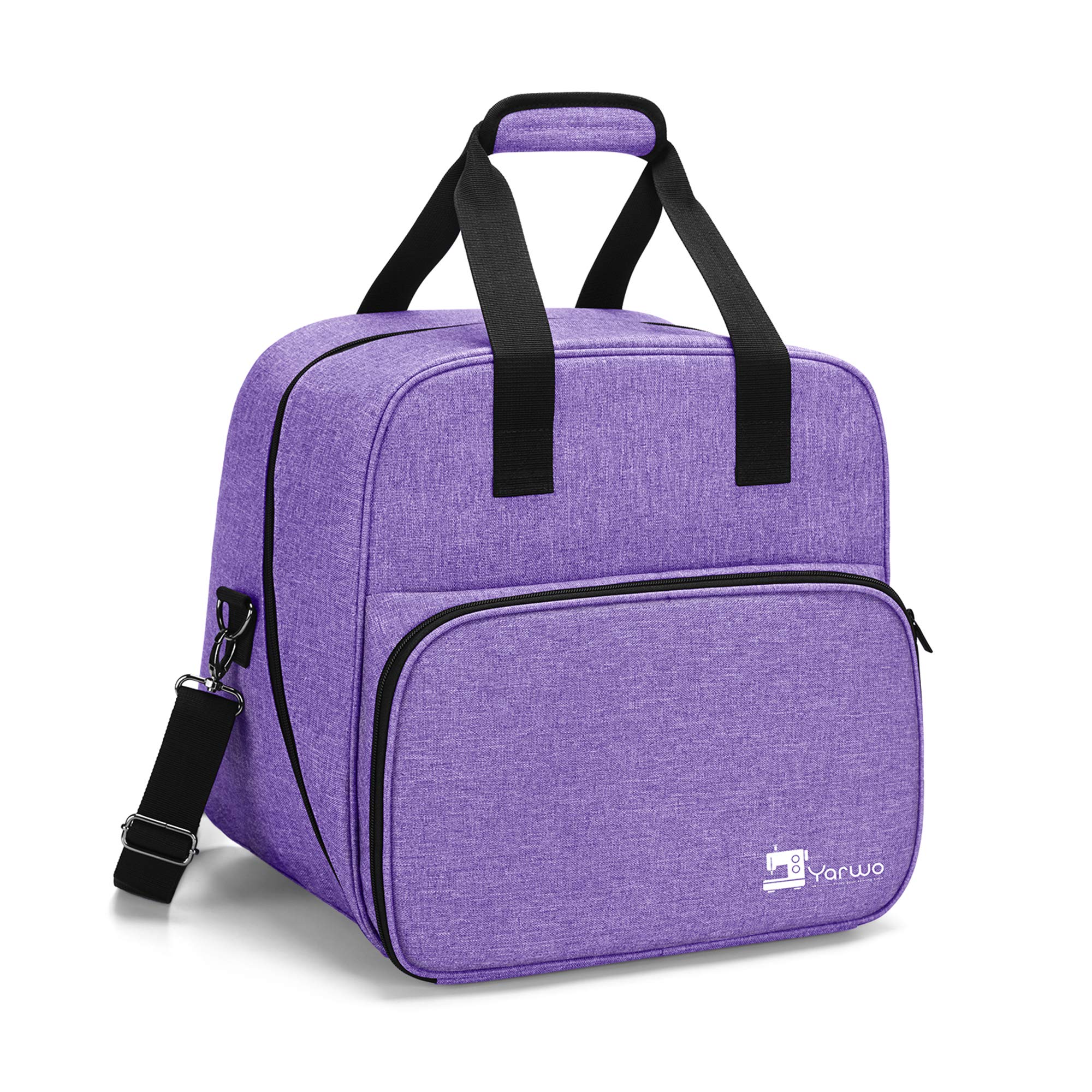 Yarwo Sewing Machine Bag with Bottom Wooden Board, Universal Sewing Machine Case Fit for Most Standard Sewing Machine and Accessories, Purple