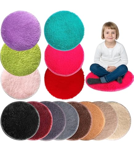 Tinideya 8 Pcs Classroom Carpet Kids Rug 15 X 15 Inch Back To School Supplies Round