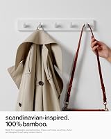 LARHN White Coat Hooks Wall Mounted Rack with 5 Hooks 43 cm All Fixings Included view 2