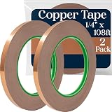 Kraftex Copper Tape 1/4 Inch x 108ft Conductive Foil for Guitar, Stained Glass